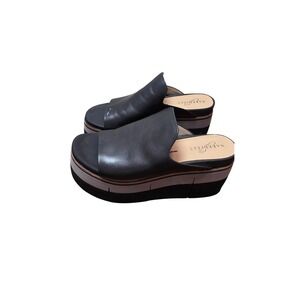 Naked Feet Black Platform Slide Sandals